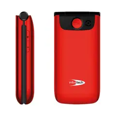 INTROTECH - Telefono Senior Tipo Almeja 4G Rojo Clamshell