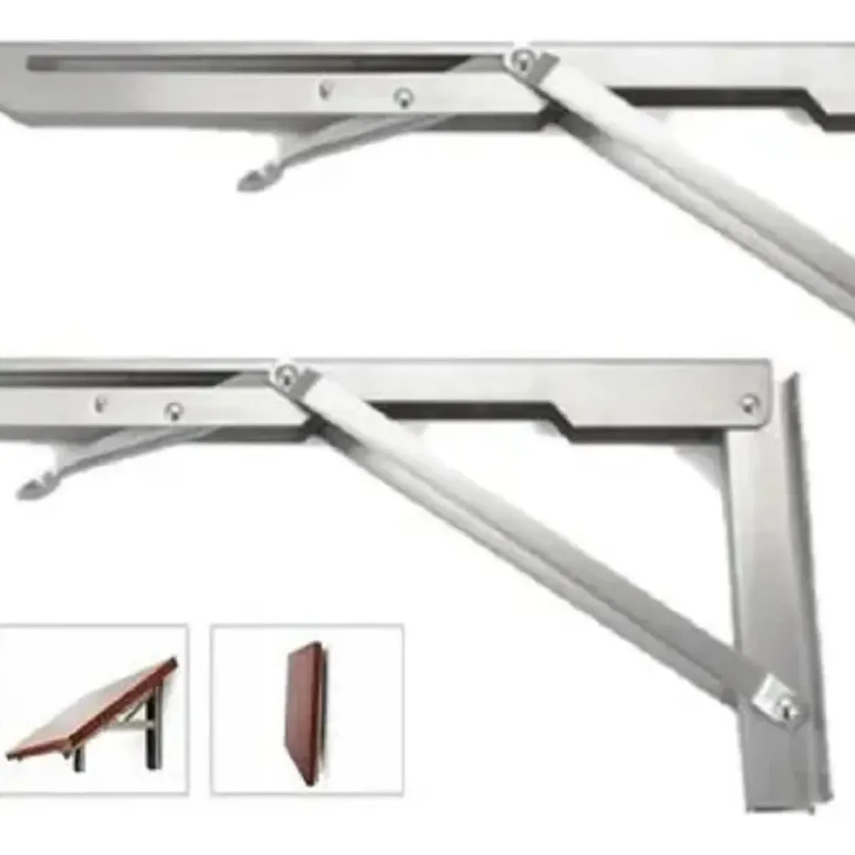 GENERICO - Bisagras Escuadra Soporte Estante Repisa Plegable 50cm 1par