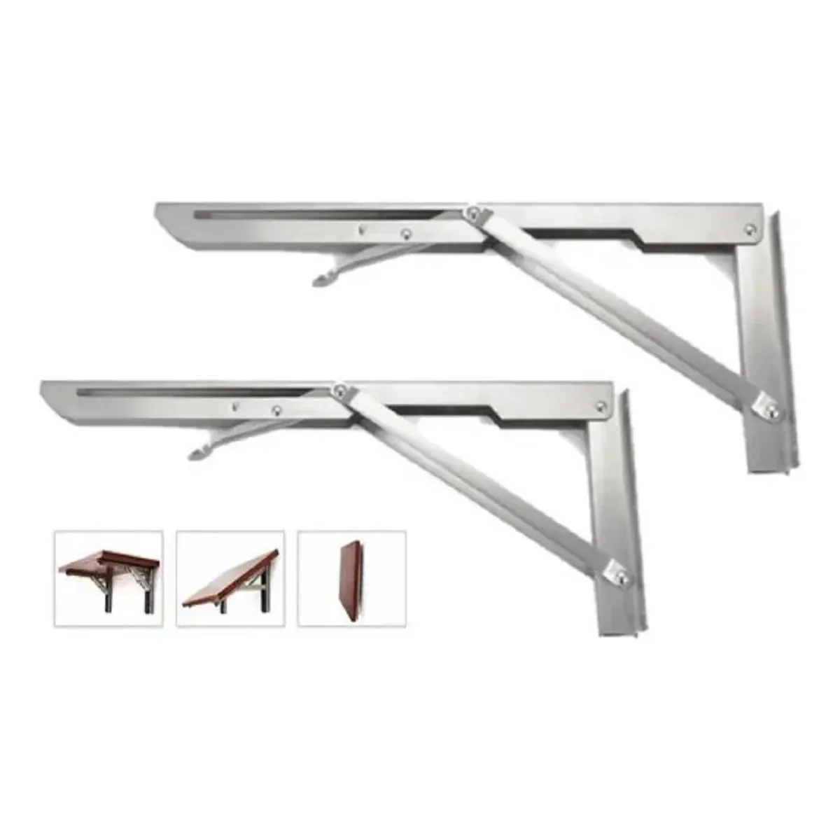 GENERICO - Bisagras Escuadra Soporte Estante Repisa Plegable 50cm 1par