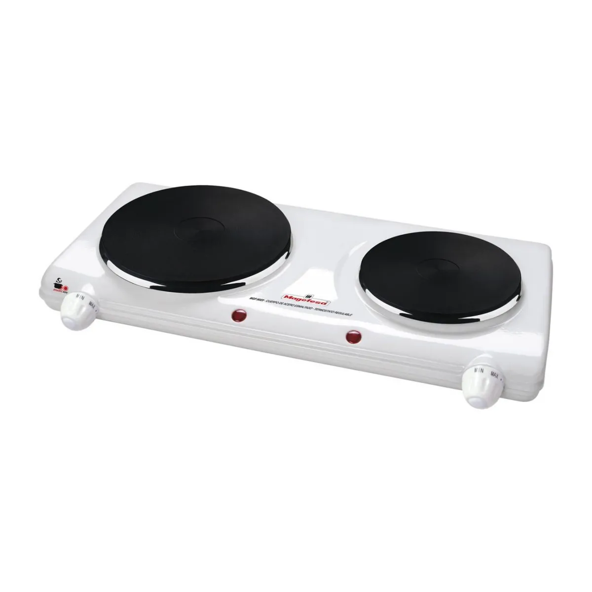 MAGEFESA - Cocina Electrica 2 Platos 2250W Blanco MGF8023 Magefesa