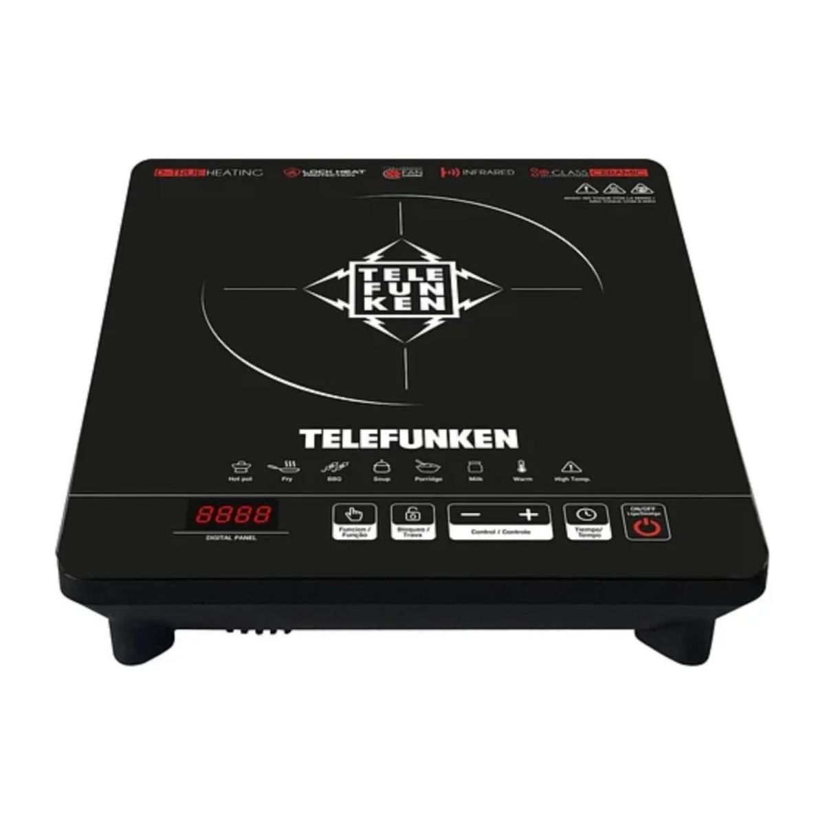 TELEFUNKEN - Cocina Electrica Digital 2000W Negro f-av8000 Telefunken