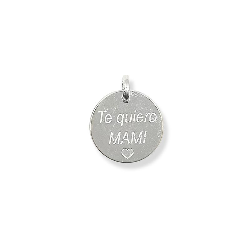 ANDREA COGGIOLA JOYAS - Colgante Redondo Te Quiero Mami Plata Fina 925
