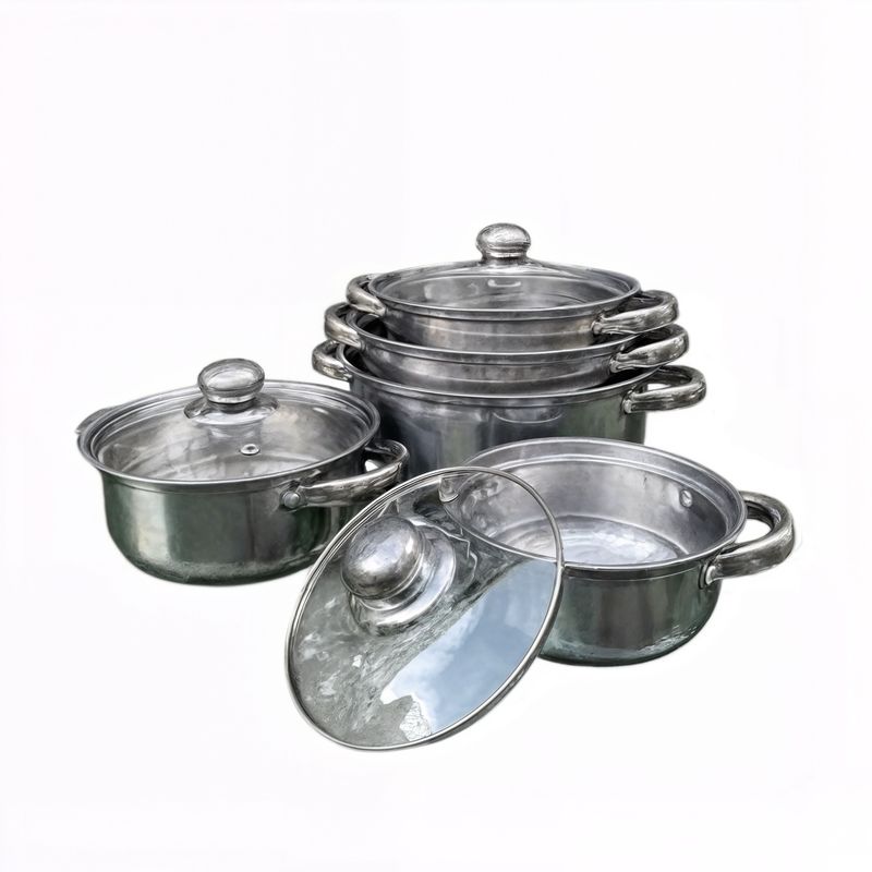 GENERICO - Bateria De Ollas Juego De Olla Acero Inox 10 Piezas inox
