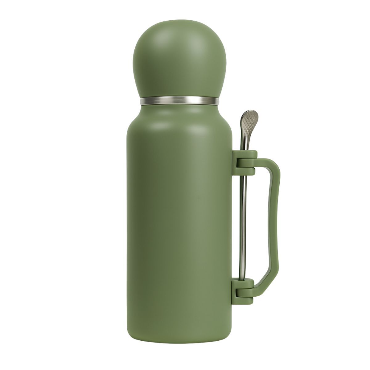 BAZUCA - Termo Mate 1.3 Litros Acero Inoxidable + Mate Y Bombilla Verde