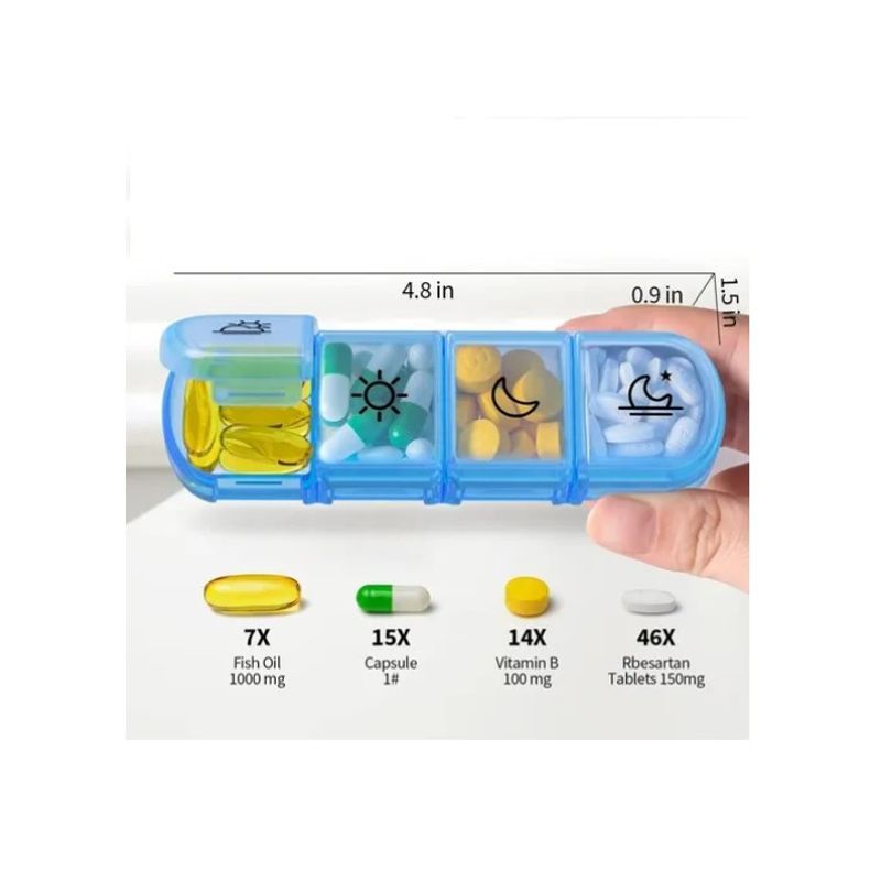 OFERTABKN - Pastillero Semanal Organizador Portátil 3 Tomas 7 Dias Multicolor