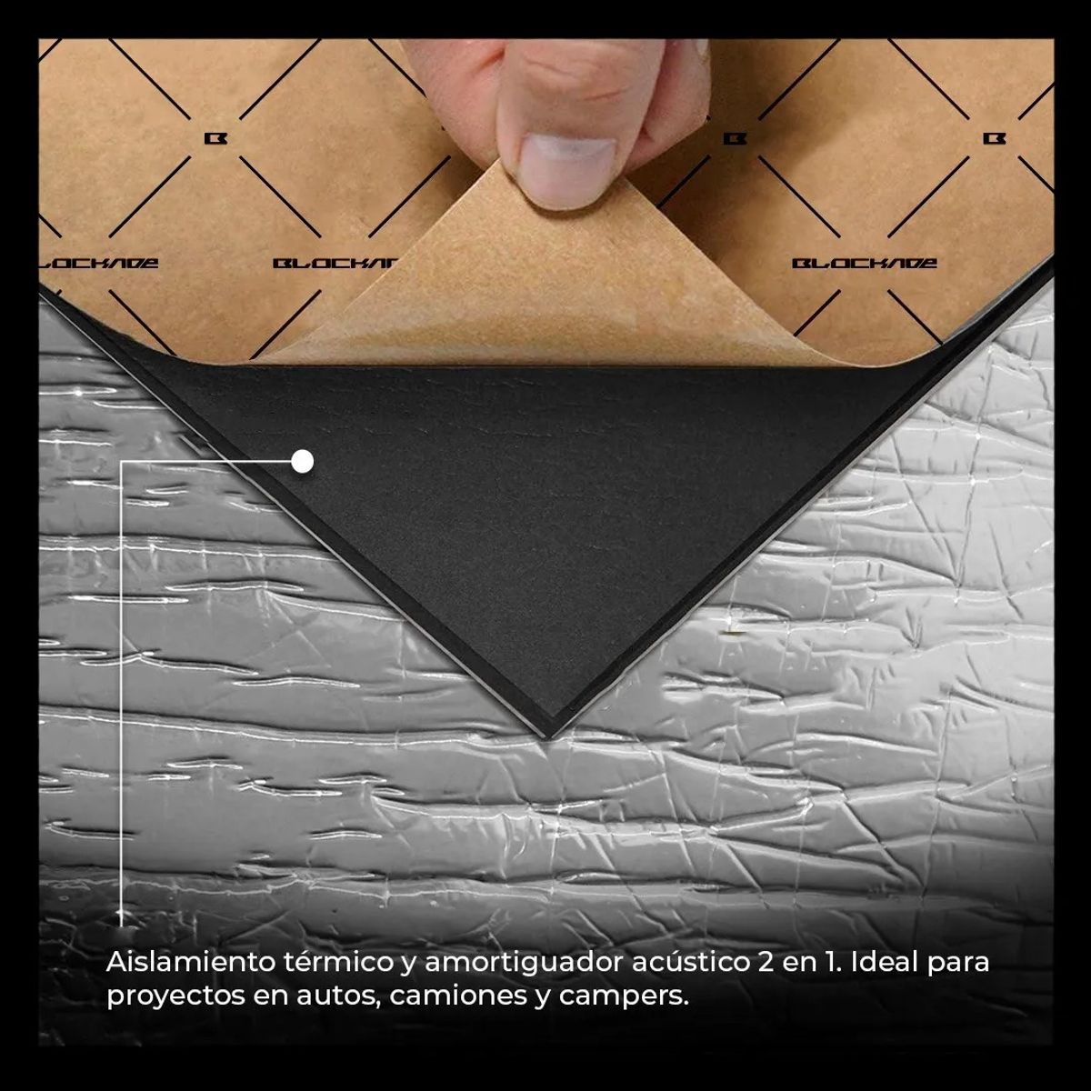 GENERICO - Aislante Termico Y Acustico Adhesivo Auto 100cmx100cmx1 20mm