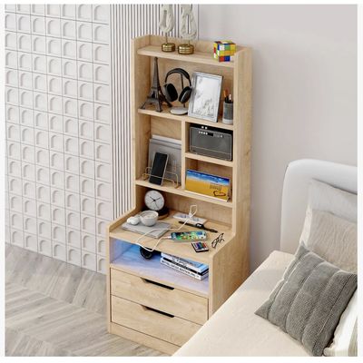 Imagen 2 del producto Velador Alto 127x35x45cm Con Luz Enchufe Y Estante 2 Tiras