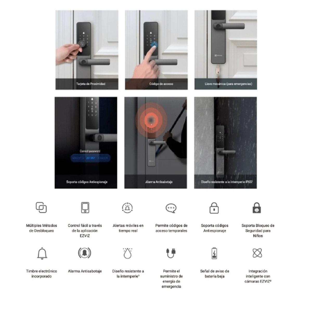 EZVIZ - EZVIZ DL05  Cerradura Inteligente WiFi con Huella Clave y Control desde App