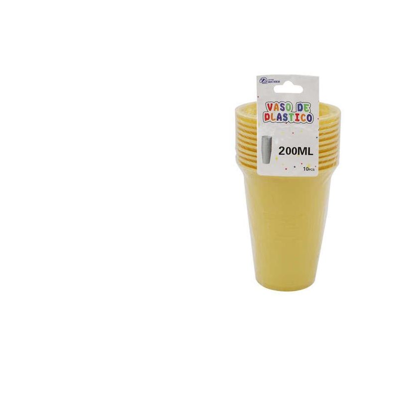 GENERICO - Pack 12 Vasos 200ml Plástico 10pcs