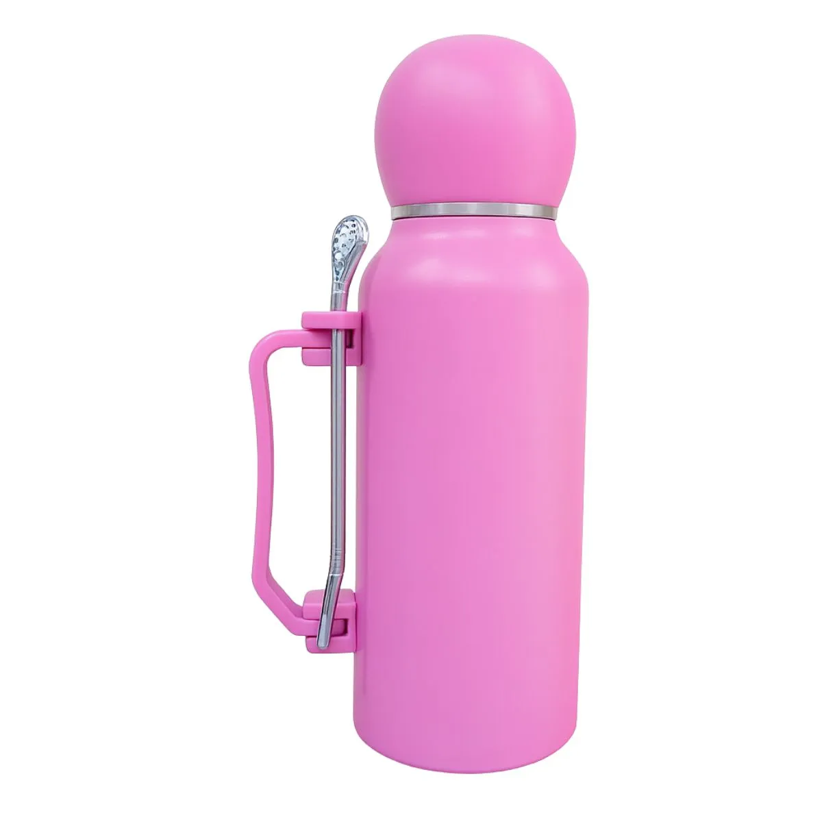 BAZUCA - Termo Mate 1.3 Litros Acero Inoxidable + Mate Y Bombilla Rosado