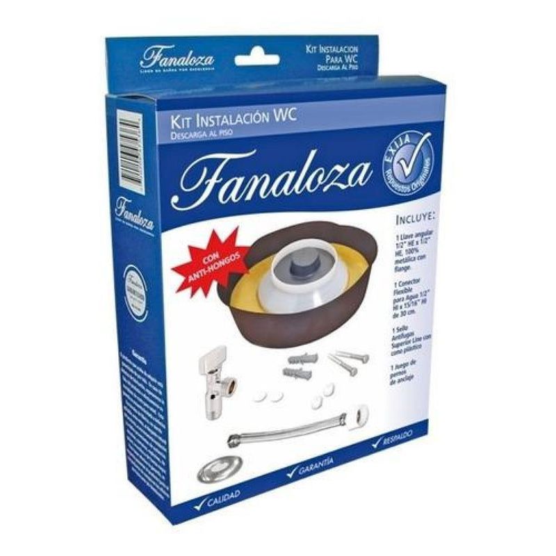 FANALOZA - Kit De Instalacion Wc Fanaloza Cadaptador - Plateado