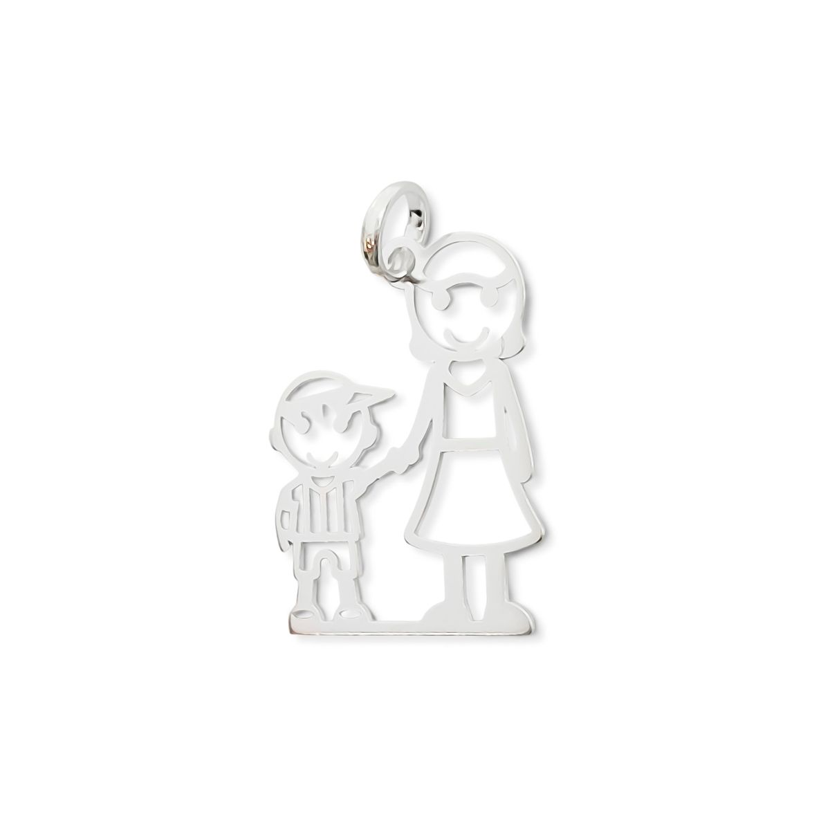 COGGIOLA - Colgante Madre Niño Calado Plata Fina 925