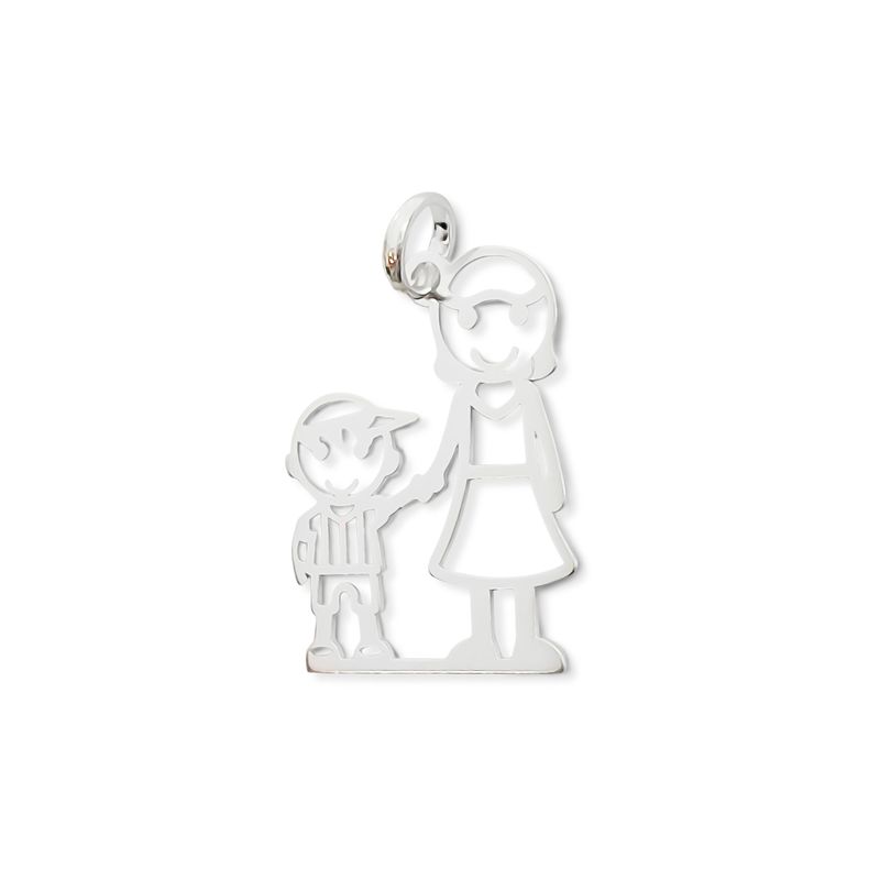 ANDREA COGGIOLA JOYAS - Colgante Madre Niño Calado Plata Fina 925