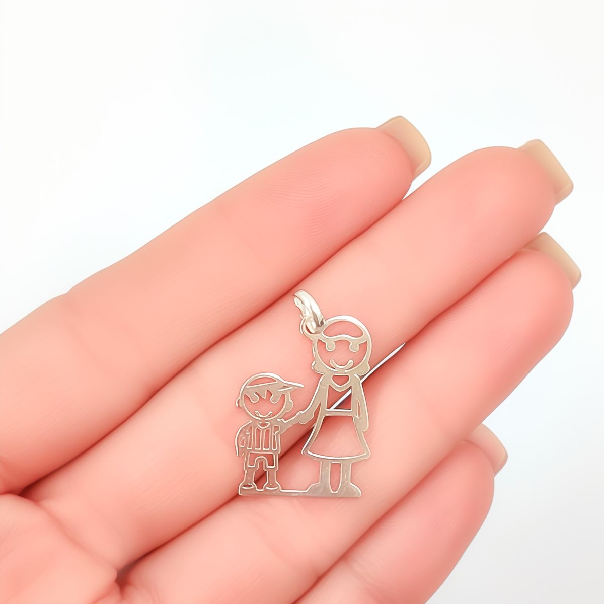 COGGIOLA - Colgante Madre Niño Calado Plata Fina 925