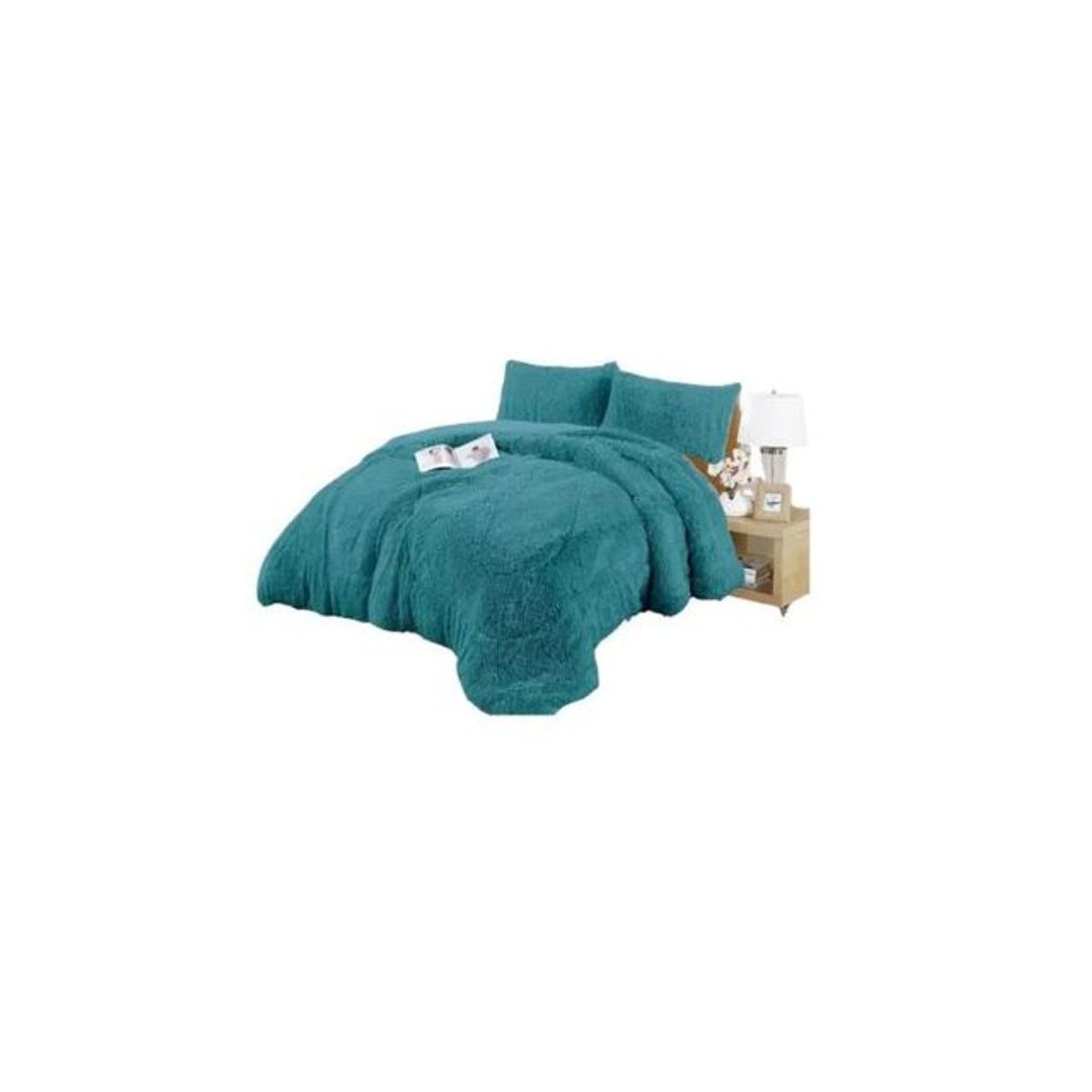 GENERICO - Cobertor Chiporro Peludo 1.5 Plaza Turquesa