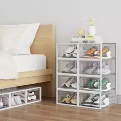 MOMO - Caja Organizadora De Zapatos Apilables Set 4 Unidades Color blanco