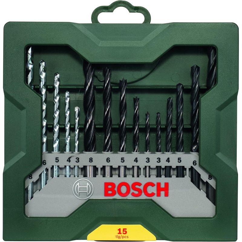 BOSCH - Set Brocas Mini X-LIne 15 Piezas Madera Metal y Concreto Bosch