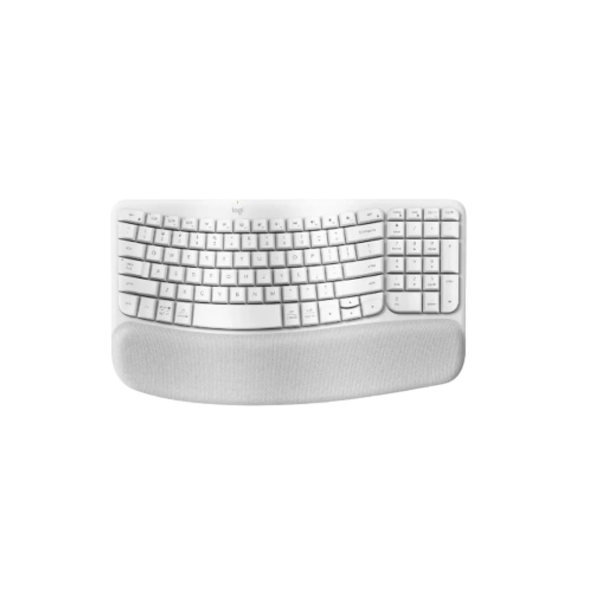 LOGITECH - Logitech WAVE KEYS Teclado Ergonómico Inalámbrico, Reposamanos Acolchado, Color Blanco Crudo