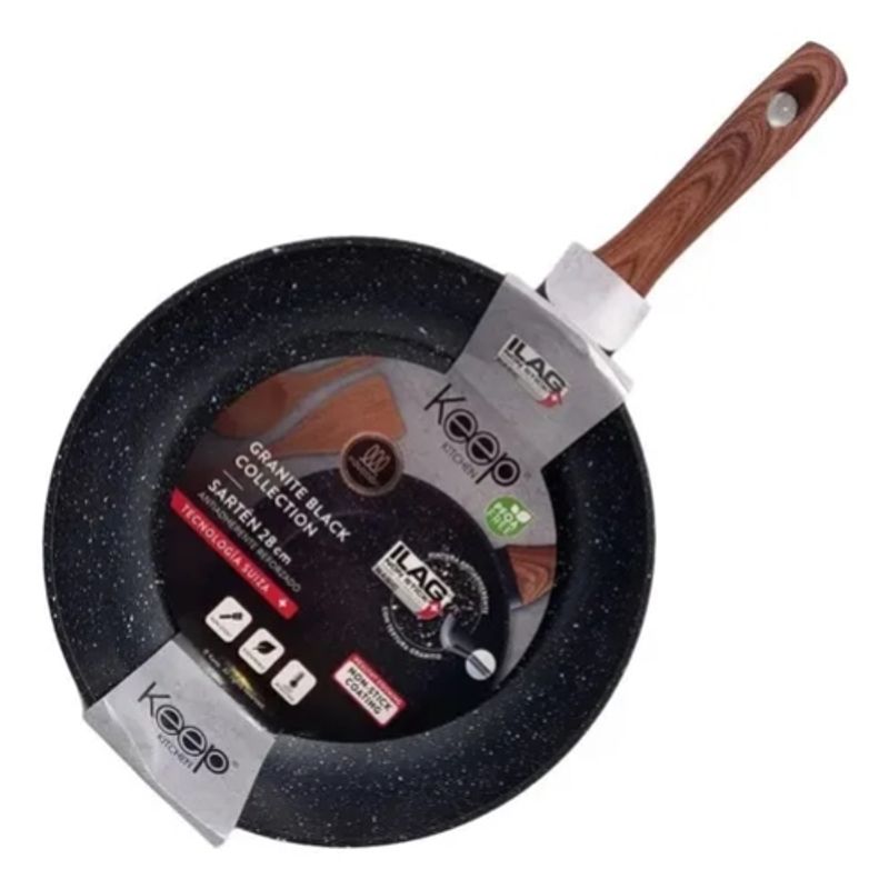 KEEP - Sartén Antiadherente 28cm Linea Granito Keep Color Negro