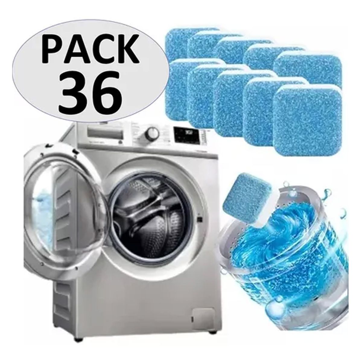 OFERTABKN - Pack 36 Pastillas  Limpieza De Maquina Lavadora