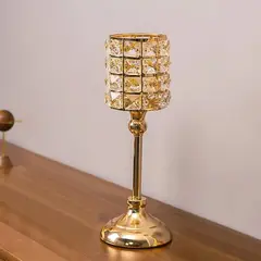 GENERICO - Candelabro dorado Centro De Mesa Porta Vela Nórdica