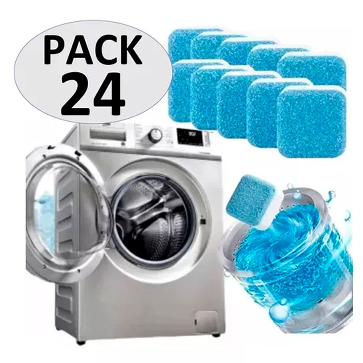 OFERTABKN - Pack De 24 Pastillas Efervescentes Para Limpieza Lavadora Ofertabkn
