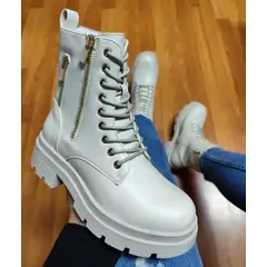 SNOOPY - Botin Beige para Dama con Plataforma M442