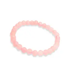 ANDREA COGGIOLA JOYAS - Pulsera Cuarzo Rosa Elásticada