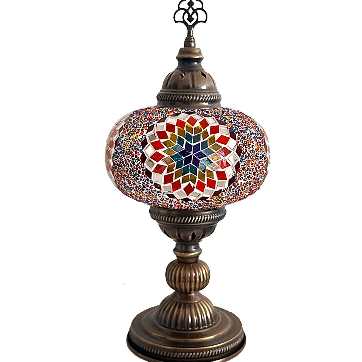 TURKUAZ - Lámpara turca de mesa L Hajima multicolor