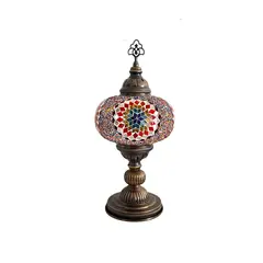 TURKUAZ - Lámpara turca de mesa L Hajima multicolor