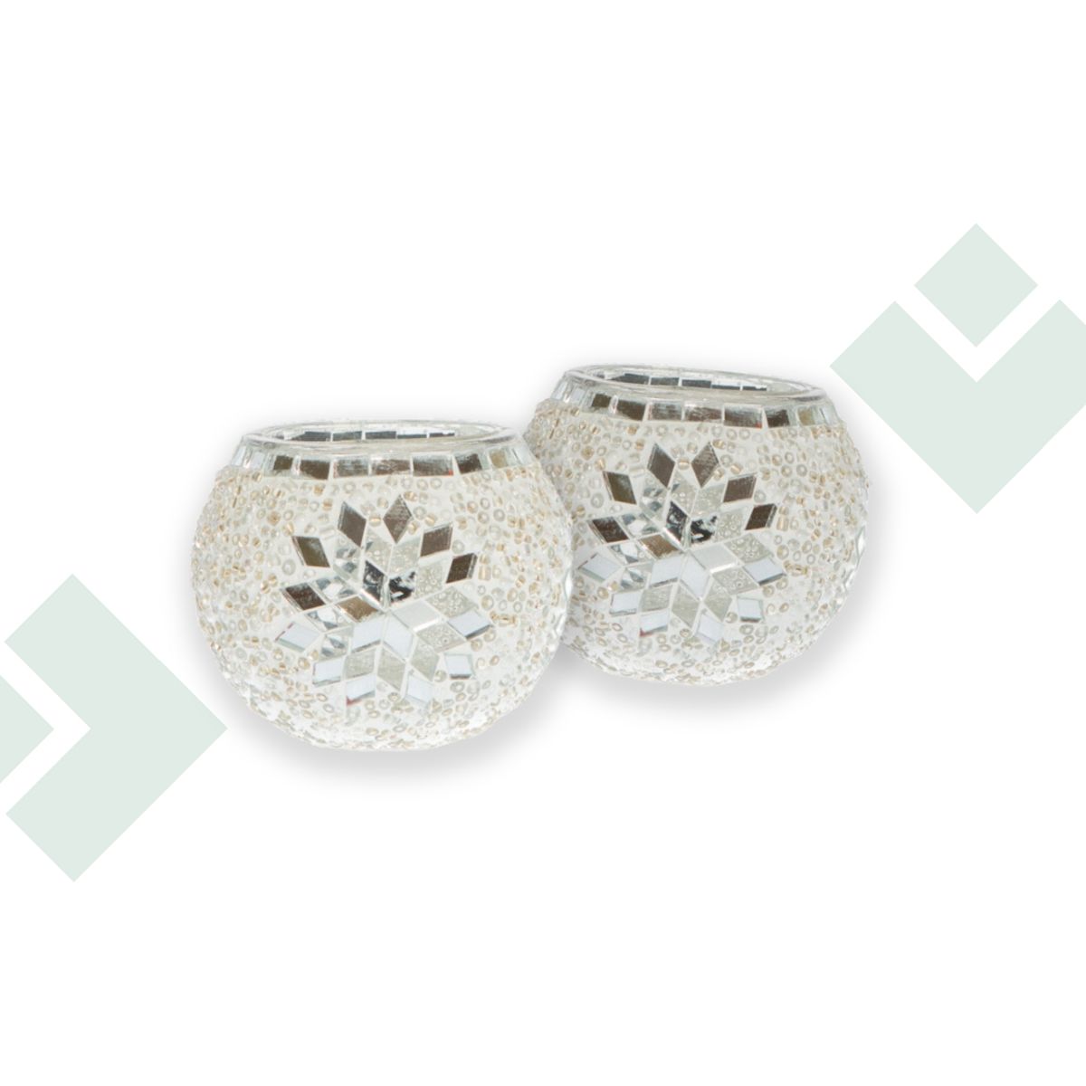 TURKUAZ - Par de portavelas simples Blancos