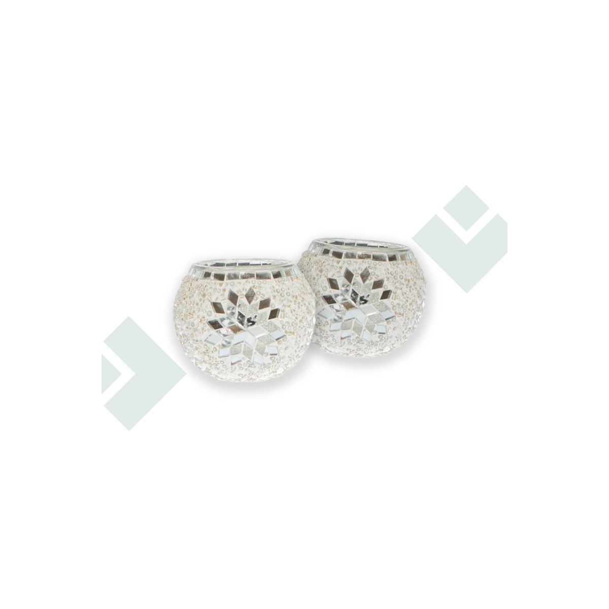 TURKUAZ - Par de portavelas simples Blancos