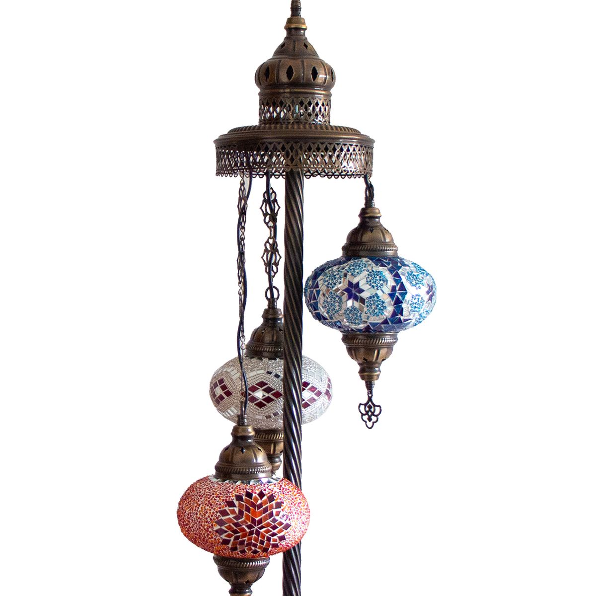TURKUAZ - Lámpara turca de pie de 3 esferas M mix