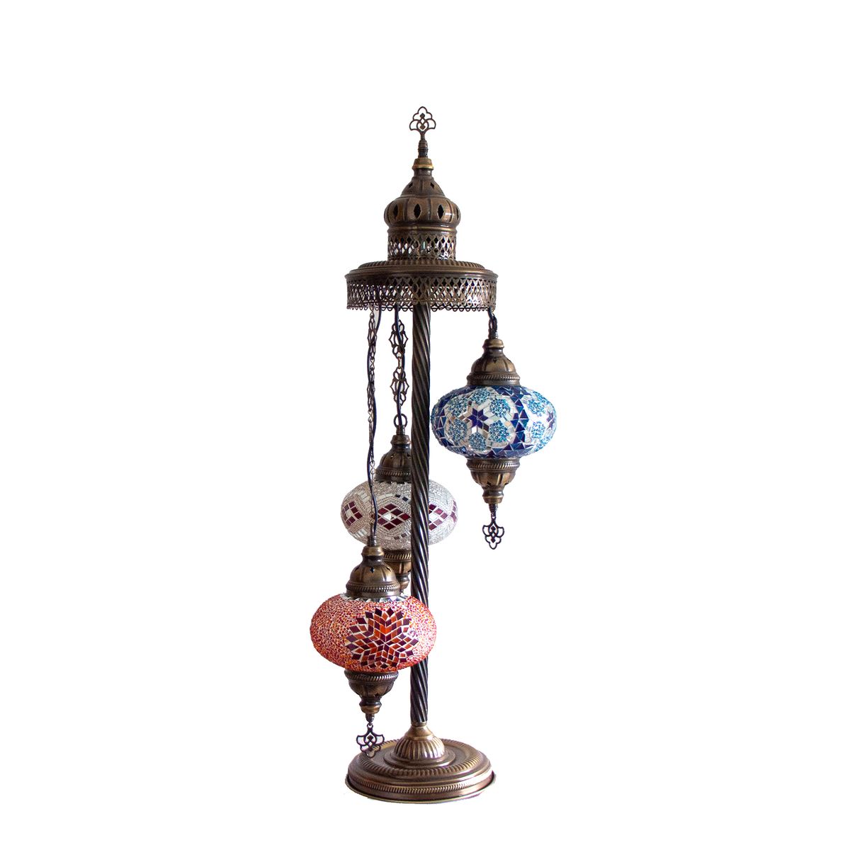 TURKUAZ - Lámpara turca de pie de 3 esferas M mix