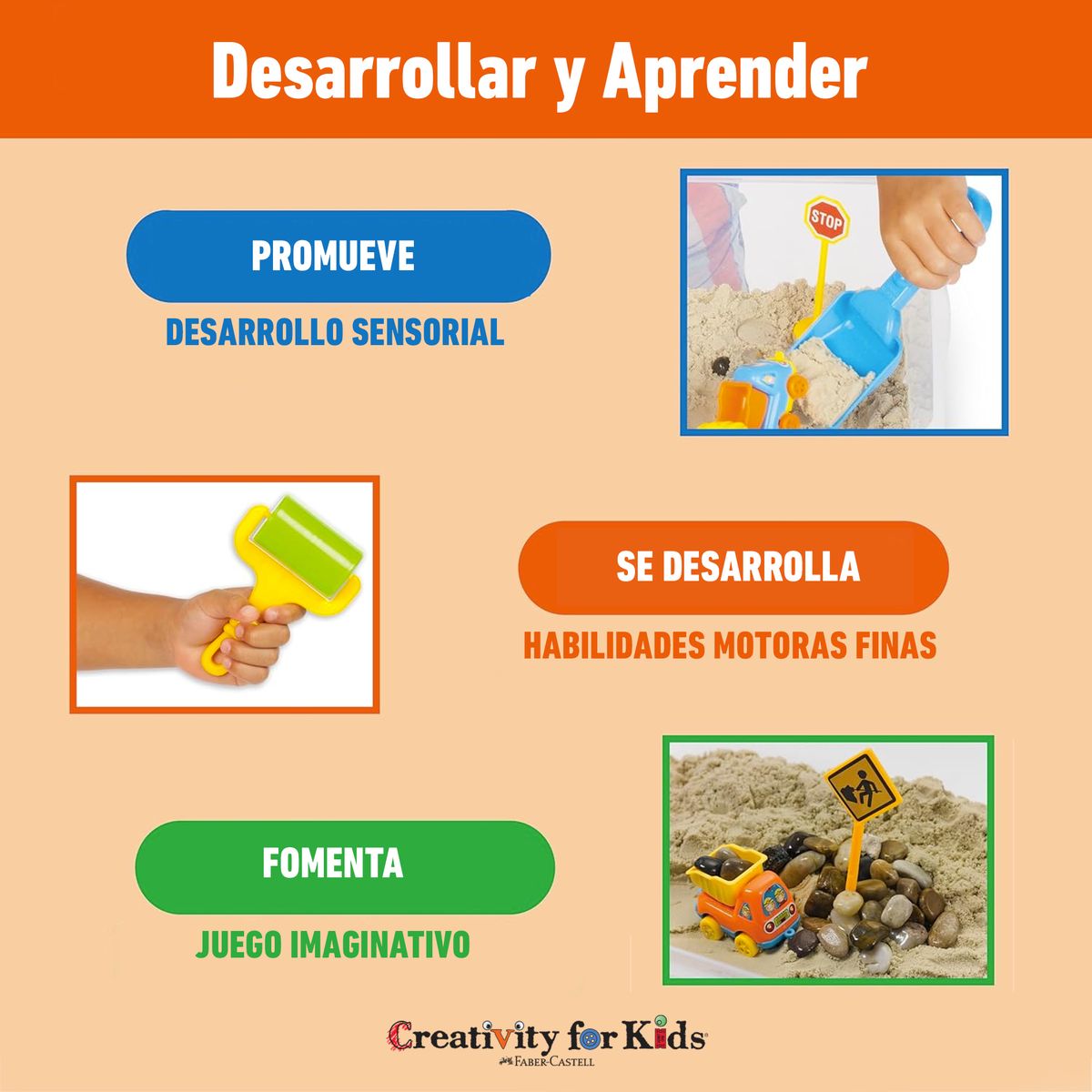 FABER-CASTELL - Creativity for Kids: Caja Sensorial - Zona de construcción