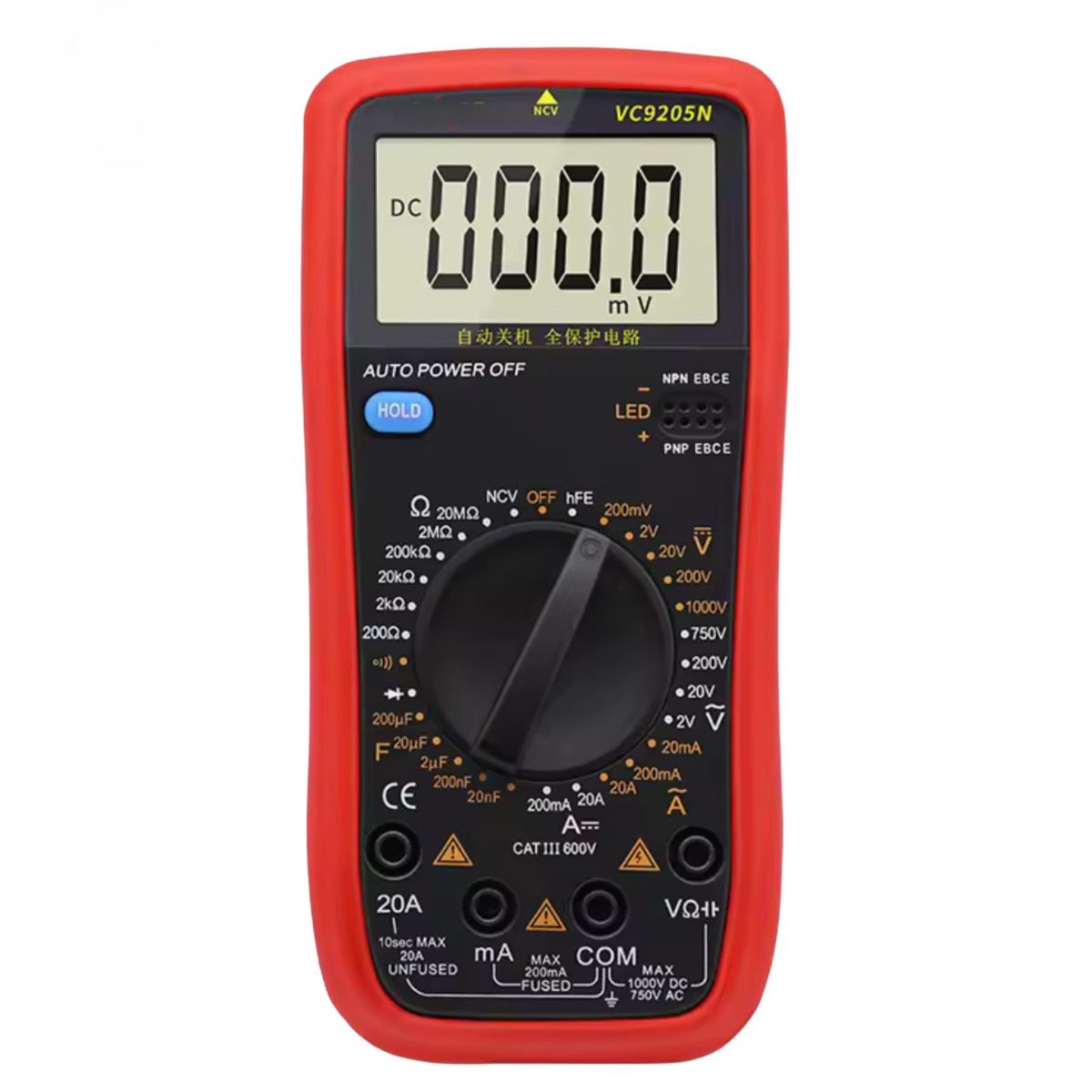 GENERICO - Multímetro Digital De Alta Precisión Con Prueba Tester