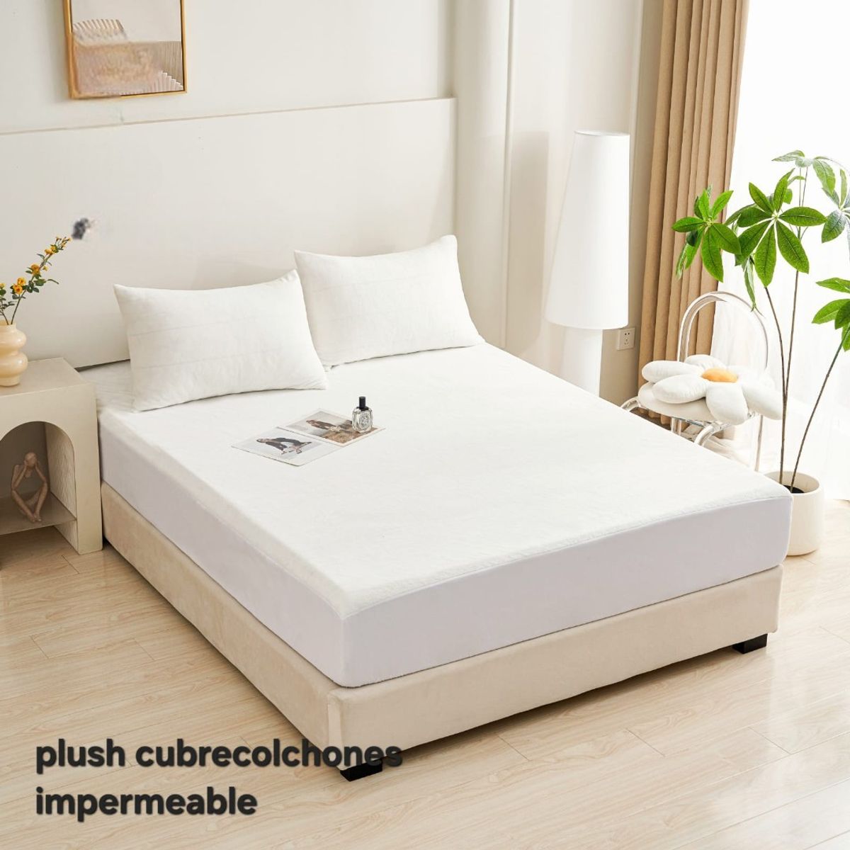ANGELES DEL HOGAR - CUBRECOLCHON PLUSH IMPERMEABLE SUPER KING