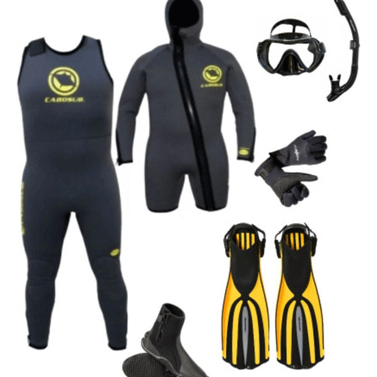 CABOSUB - Pack Buceo Pro 1 - 7MM - Talla L - Negro - m