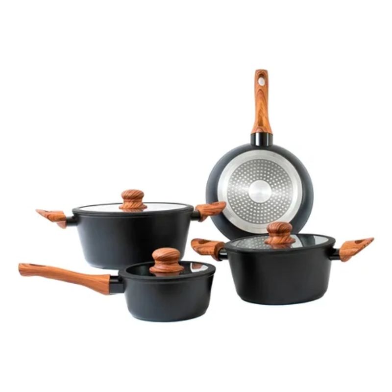 KEEP - Bateria De Cocina Ollas Keep 7 Piezas Antiadherente Granito