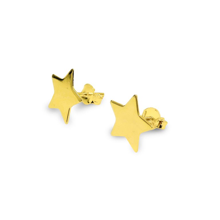 Aros Estrella 12mm Enchapado Oro 18K Dorado TALLA UNICA