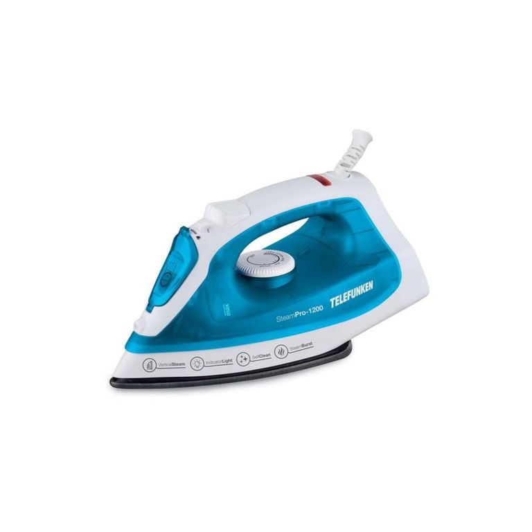 TELEFUNKEN Plancha A Vapor 1200W 210ml Celeste Steampro 1200
