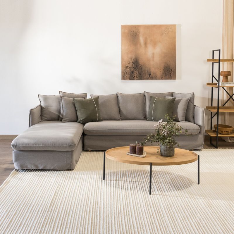 AMOBLE - Sofa Jacinta Seccional Izquerdo  Gris Mh Amoblé