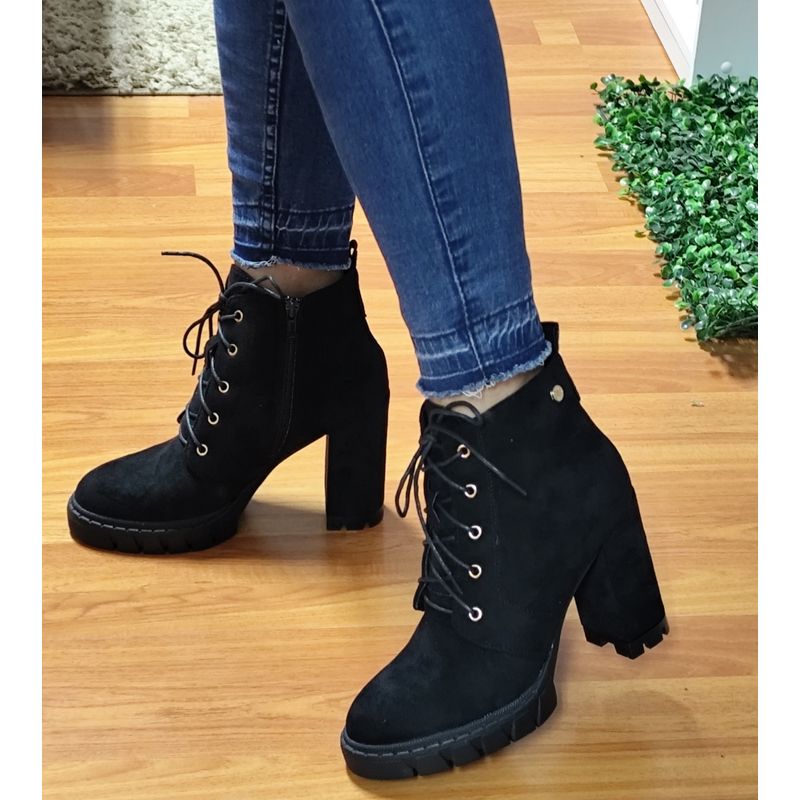 SNOOPY - Botin para Dama  en Gamuza  Taco Alto M412
