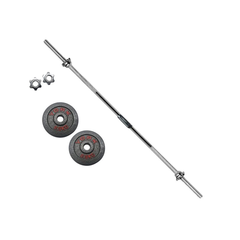 GENERICO - Pack Barra Recta Pre - O 1.5mts Desmontable + 2 Discos 2.5kg