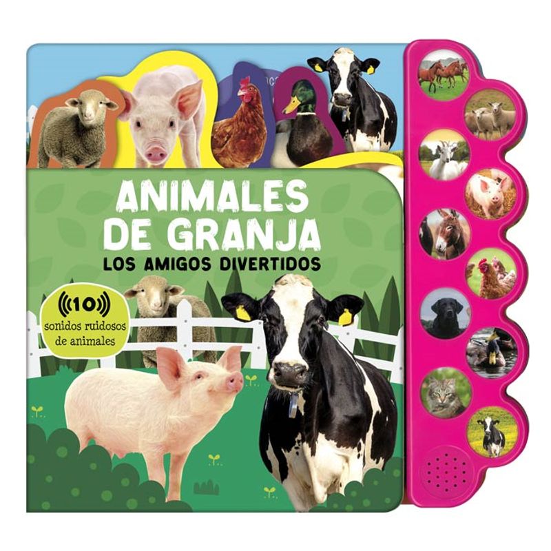 LEXUS - Libro Animales De Granja, Los Amigos Divertidos - 10 Sonidos - Lexus