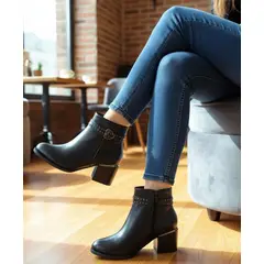 SNOOPY - Botin para Dama Taco Medio M476