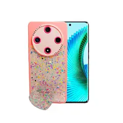 GENERICO - CARCASA PARA HONOR MAGIC 6 LITE GLITTER INCLUYE POP SOCKET ROSA