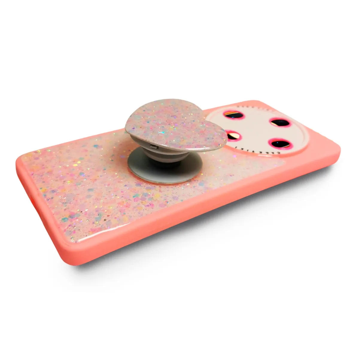 GENERICO - CARCASA PARA HONOR MAGIC 6 LITE GLITTER INCLUYE POP SOCKET ROSA