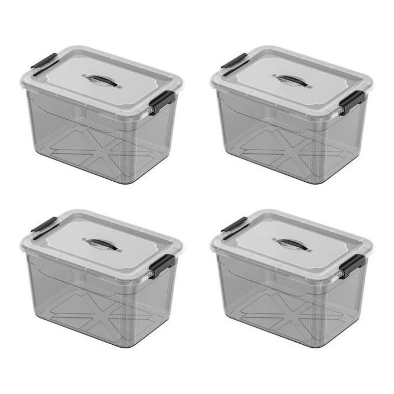 GENERICO - Juego de 4 Cajas Transparentes Organizadoras de Gran Capacidad