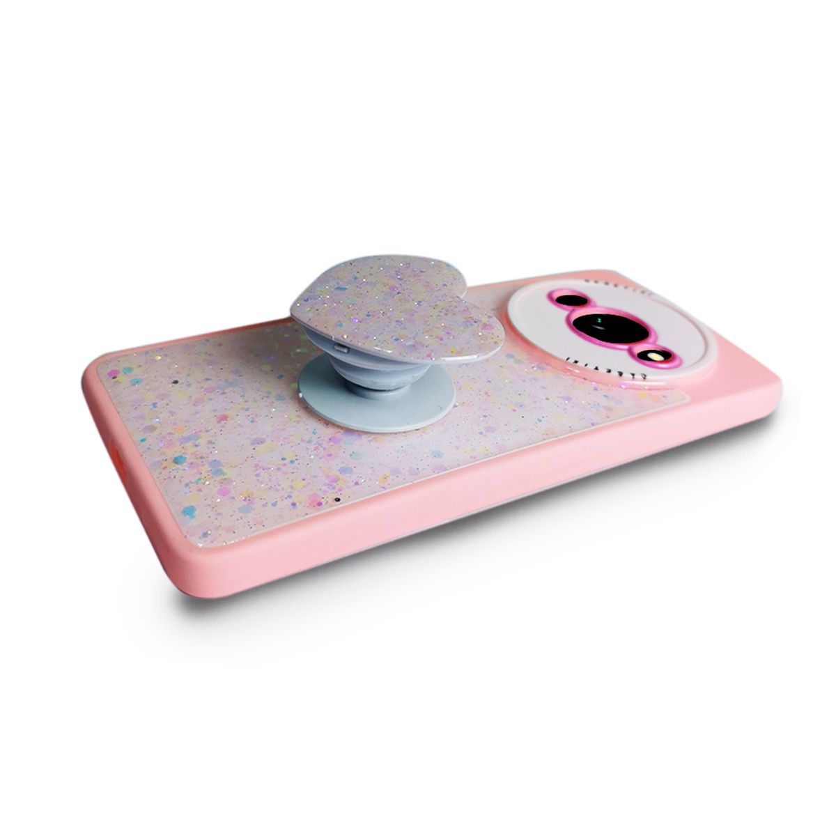 GENERICO - CARCASA PARA XIAOMI REDMI A3 GLITTER INCLUYE POP SOCKET COLOR ROSA